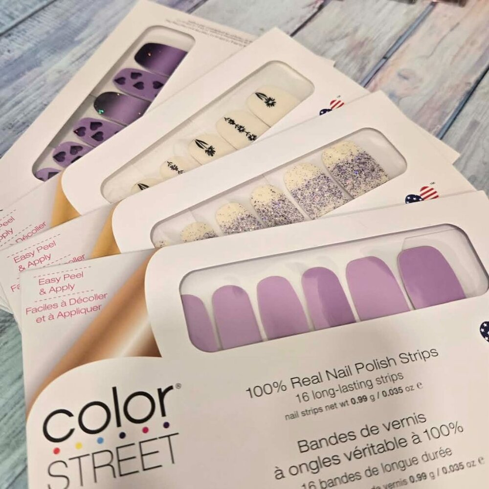 Color Street Purple Press On Nail Design